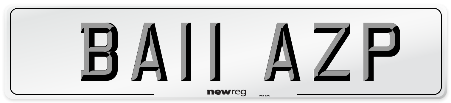 BA11 AZP Number Plate from New Reg